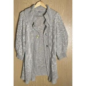 One girl who Anthro Anthropology button up Knit Sweater cover up layer